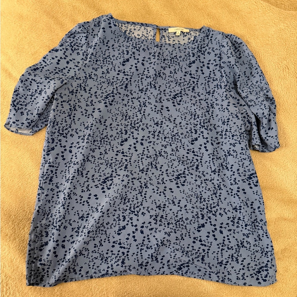 Fun 2 Fun Blue Speckled Blouse